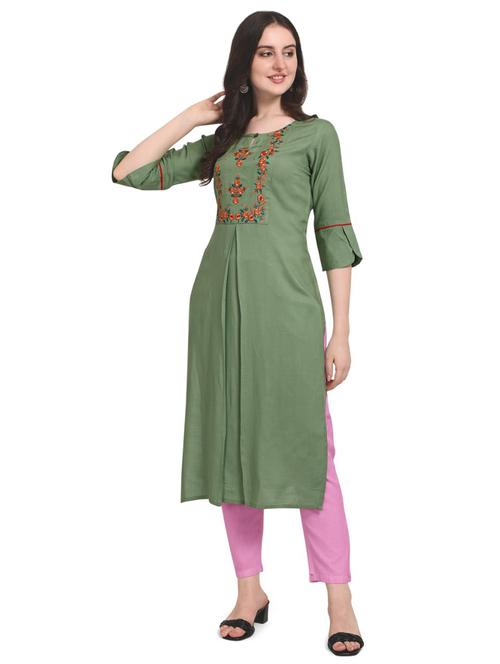 embroidered straight kurta - 17933933 - Very Small Image - 1