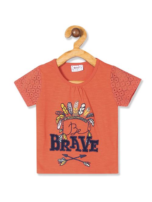 orange printed regular tee - 17934370 - Very Small Image - 1