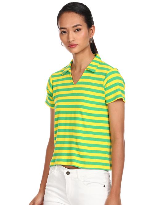polo neck striped tee - 17935294 - Very Small Image - 1
