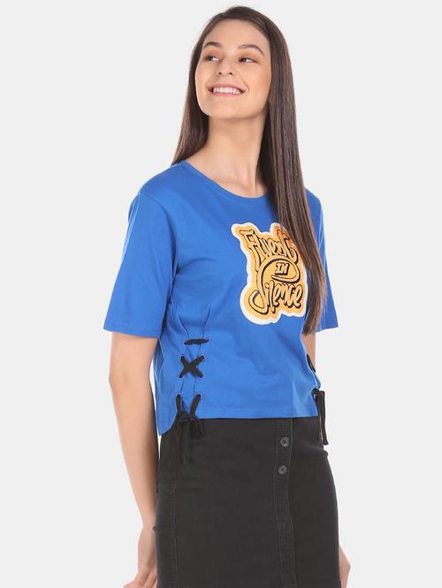 round neck printed top - 17935316 - Very Small Image - 1