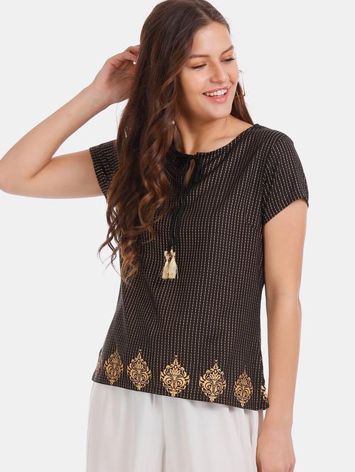 round neck printed top - 17935520 - Very Small Image - 1