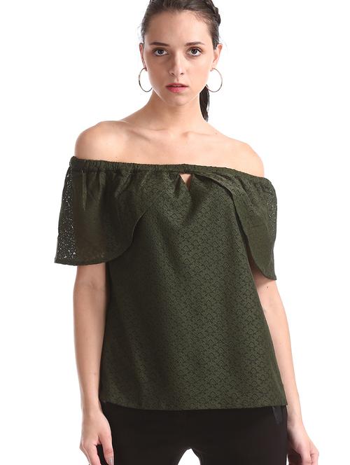 off shoulder solid top - 17935598 - Very Small Image - 1