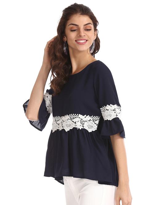bell sleeved lace detail top - 17935651 - Very Small Image - 1