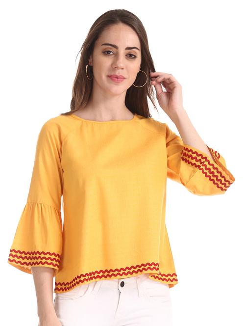 bell sleeved lace detail top - 17935673 - Very Small Image - 1