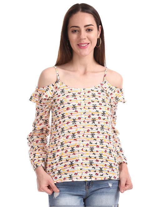 cold shoulder floral top - 17935687 - Very Small Image - 1