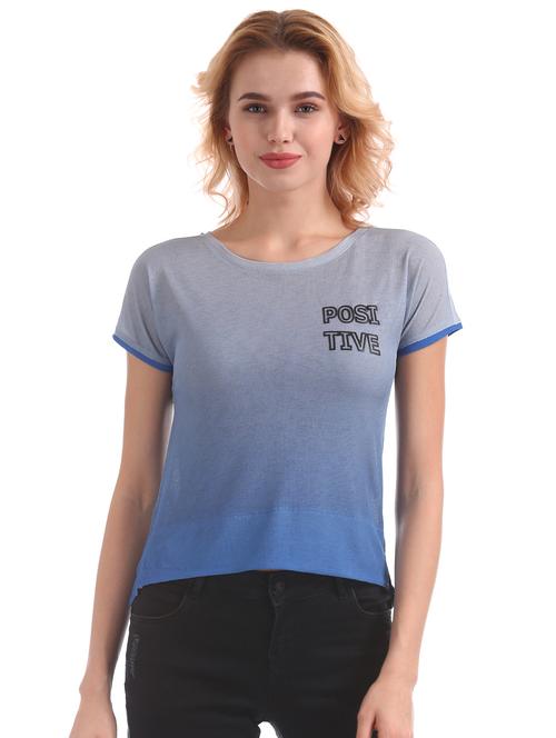 round neck ombre tee - 17935802 - Very Small Image - 1