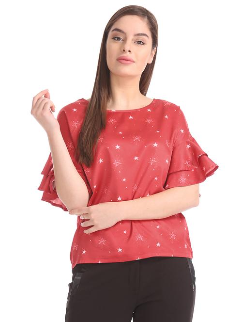 women's straight round neck top - 17935878 - Very Small Image - 1