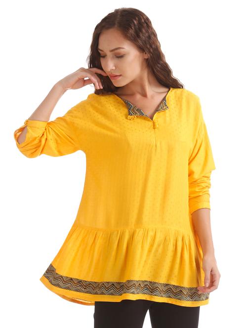 notch neck dobby top - 17935918 - Very Small Image - 1