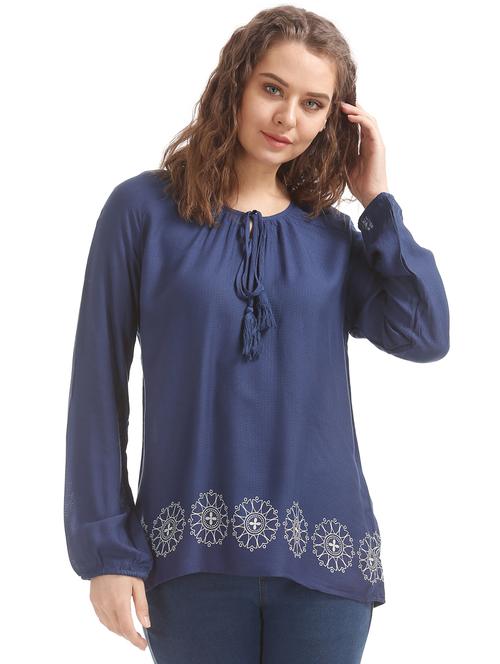 tie up neck printed top - 17935938 - Very Small Image - 1