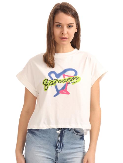 round neck printed tee - 17935948 - Very Small Image - 1