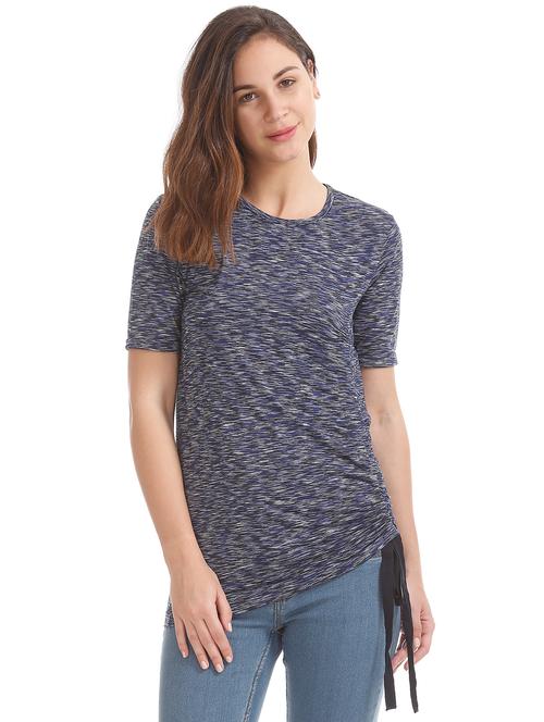 ruched detail melange top - 17935950 - Very Small Image - 1