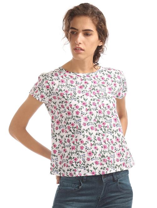 round neck floral top - 17935952 - Very Small Image - 1