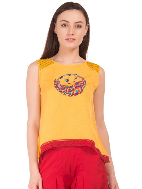 round neck printed top - 17935975 - Very Small Image - 1