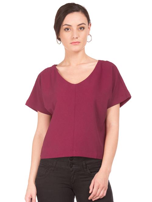 women's straight v neck top - 17935998 - Very Small Image - 1