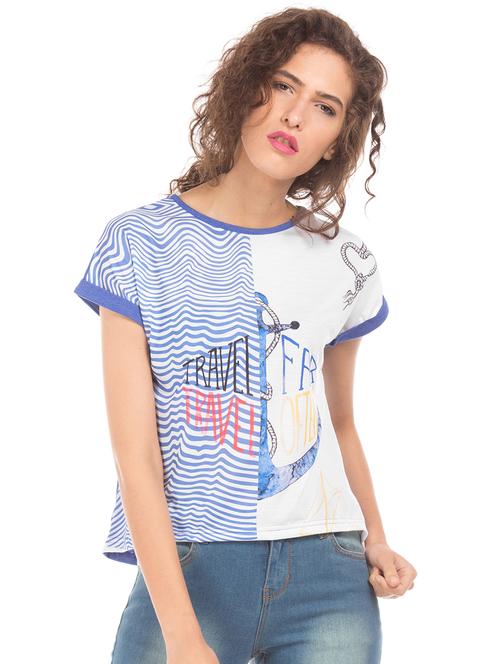 round neck printed top - 17936042 - Very Small Image - 1