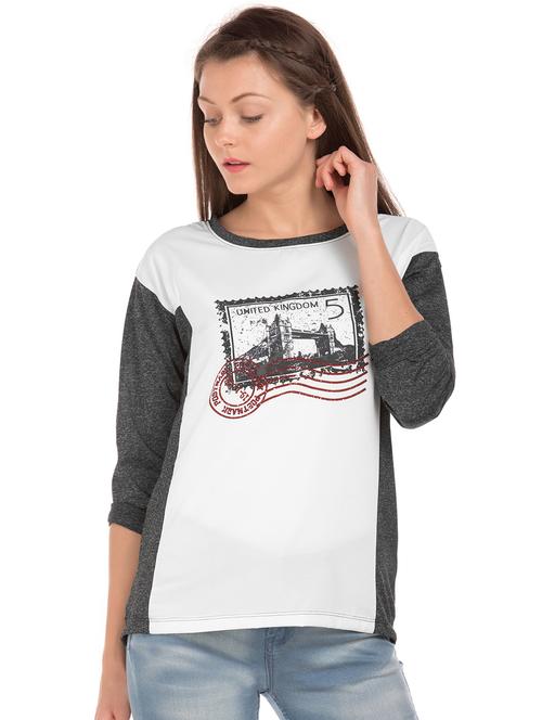 round neck printed top - 17936056 - Very Small Image - 1
