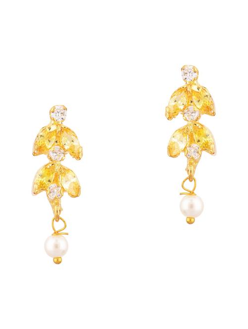 yellow crystal studs earring - 17937821 - Very Small Image - 1