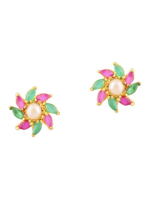 multi colored crystal studs earring - 17937850 - Very Small Image - 1