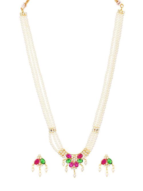 multi colored cubic zirconia beads necklace earrings set - 17937926 - Very Small Image - 1