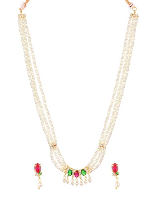 multi colored cubic zirconia beads necklace earrings set - 17937929 - Very Small Image - 1