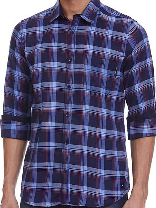blue cotton casual shirt - 17940002 - Very Small Image - 1