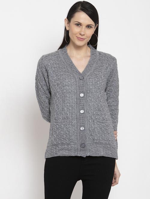 grey acrylic cardigan - 17947614 - Very Small Image - 1
