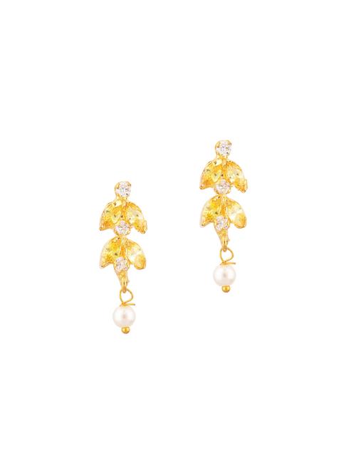 yellow crystal studs earring - 17947725 - Very Small Image - 1