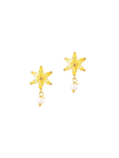 yellow crystal studs earring - 17947740 - Very Small Image - 1