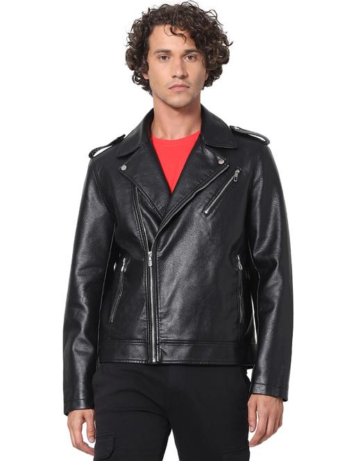 black solid biker jacket - 17947914 - Very Small Image - 1