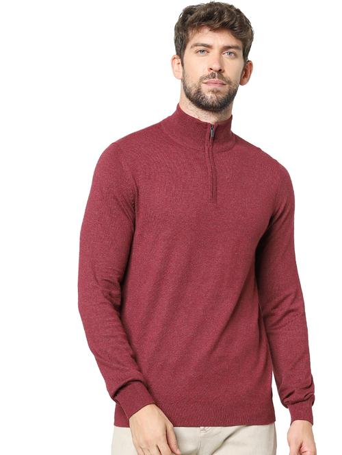 maroon solid pullover - 17947962 - Very Small Image - 1