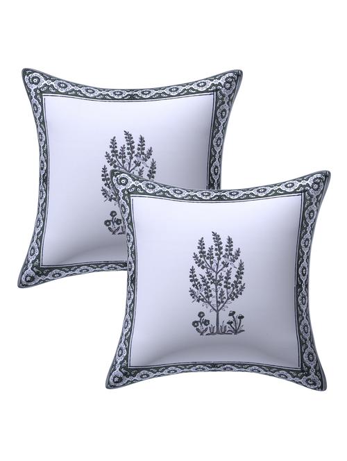 texstylers 100% cotton jaipuri 12x12 inch hand block print canvas cushion cover - 17948055 - Very Small Image - 1