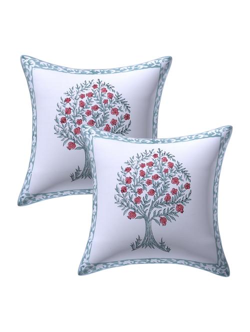 texstylers 100% cotton jaipuri 12x12 inch hand block print canvas cushion cover - 17948059 - Very Small Image - 1