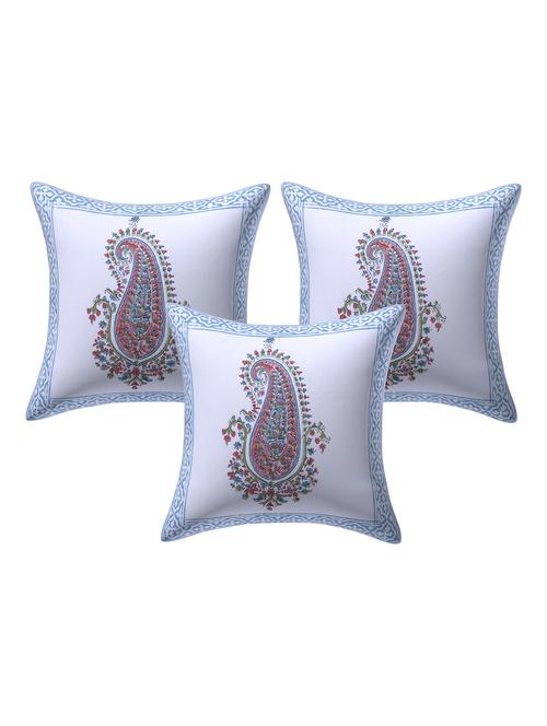 texstylers 100% cotton jaipuri 12x12 inch hand block print canvas cushion cover - 17948066 - Very Small Image - 1