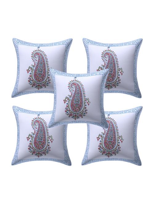 texstylers 100% cotton jaipuri 12x12 inch hand block print canvas cushion cover - 17948074 - Very Small Image - 1