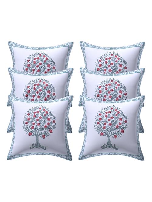 texstylers 100% cotton jaipuri 12x12 inch hand block print canvas cushion cover - 17948083 - Very Small Image - 1