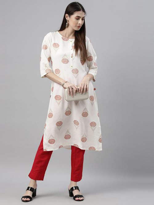 floral straight kurta - 17948153 - Very Small Image - 1