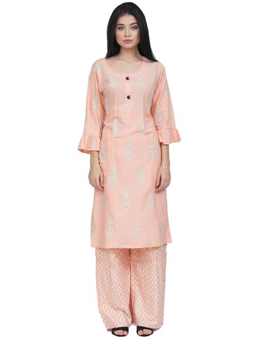 floral print kurta palazzo set - 17948805 - Very Small Image - 1