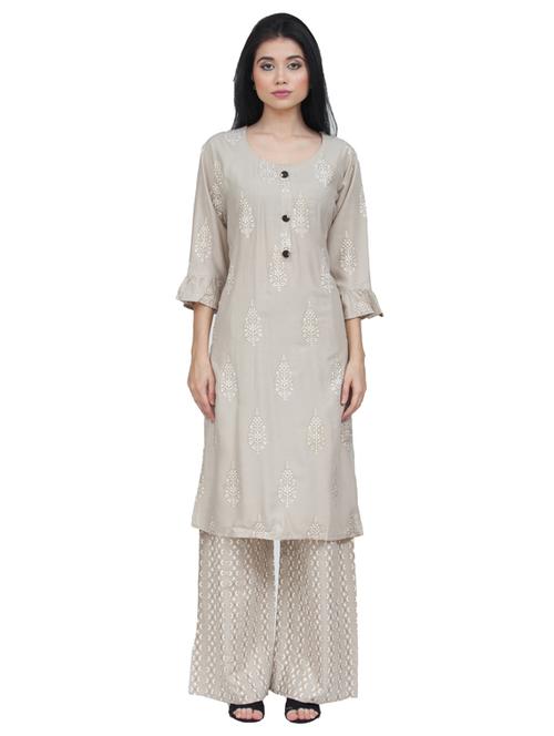 floral print kurta palazzo set - 17948811 - Very Small Image - 1
