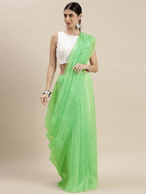 floral printed saree with blouse - 17949298 - Very Small Image - 1