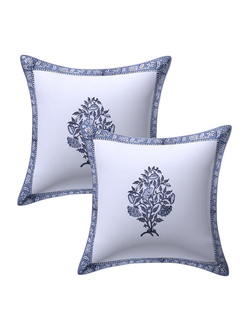 texstylers 100% cotton jaipuri 16x16 inch hand block print canvas cushion cover - 17949345 - Very Small Image - 1
