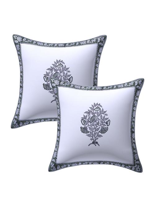 texstylers 100% cotton jaipuri 16x16 inch hand block print canvas cushion cover - 17949346 - Very Small Image - 1