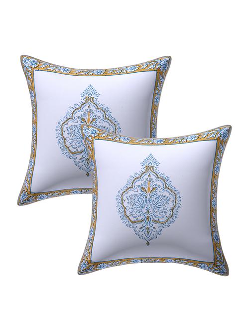 texstylers 100% cotton jaipuri 16x16 inch hand block print canvas cushion cover - 17949349 - Very Small Image - 1