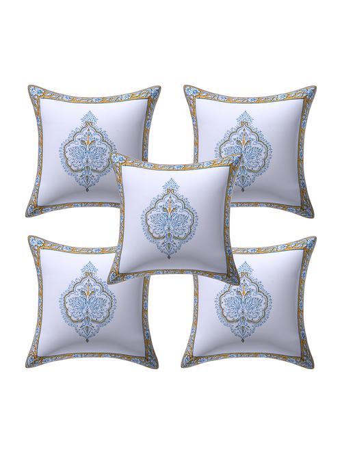 texstylers 100% cotton jaipuri 16x16 inch hand block print canvas cushion cover - 17949363 - Very Small Image - 1