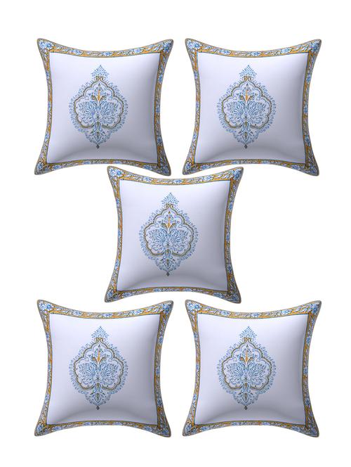 texstylers 100% cotton jaipuri 16x16 inch hand block print canvas cushion cover - 17949370 - Very Small Image - 1