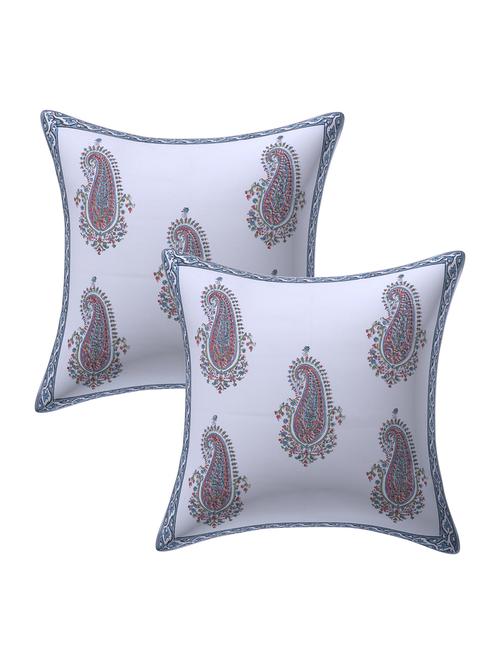 texstylers 100% cotton jaipuri 24x24 inch hand block print canvas cushion cover - 17949427 - Very Small Image - 1