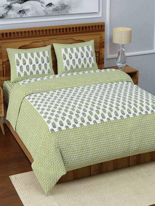 texstylers pure cotton 108x108 inches 220 tc jaipuri print super king size bedsheet with 2 pillow cover - 17949489 - Very Small Image - 1