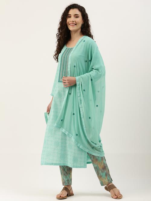 embroidered unstitched suit set - 17949666 - Very Small Image - 1