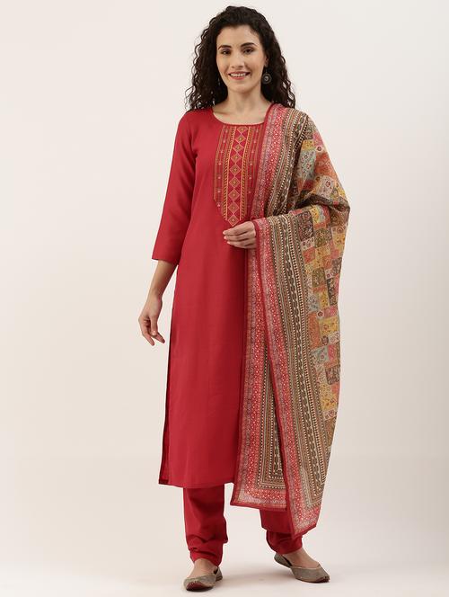 embroidered unstitched suit set - 17949669 - Very Small Image - 1