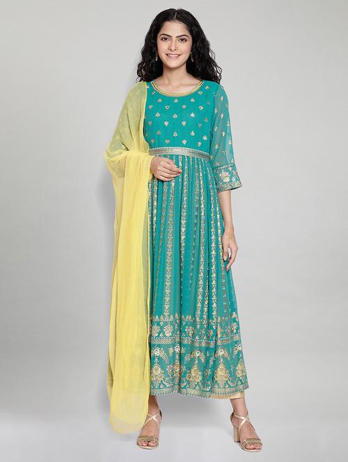 embellished kurta dupatta set - 17950058 - Very Small Image - 1