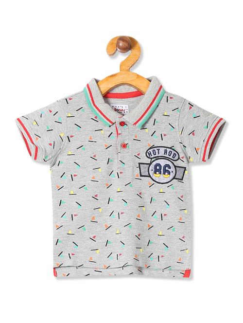 polo neck printed t-shirt - 17950340 - Very Small Image - 1